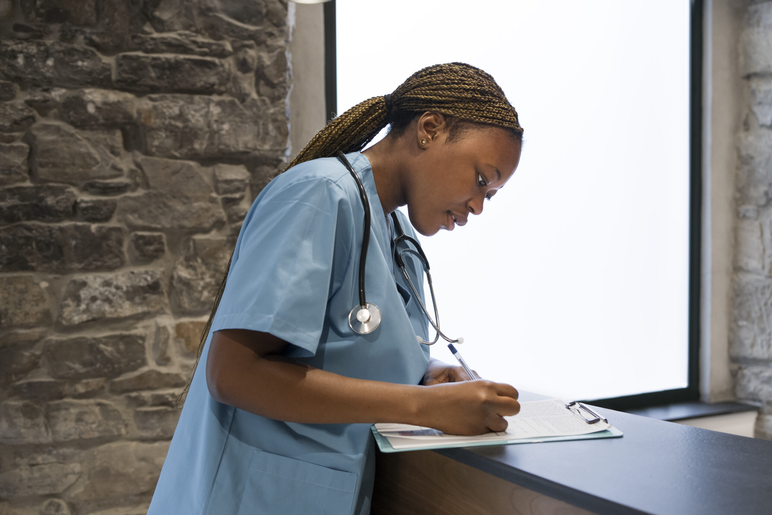 nurse-wearing-scrubs-while-working-clinic
